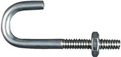 J-Bolt, Zinc, 3/16 x 1-7/8 In.