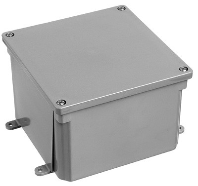 Electrical PVC Junction Box, 8 x 8 x 4 In.