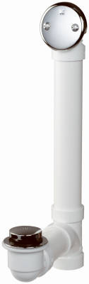 Tub Drain Assembly, Plastic, White, 1-1/2 In.