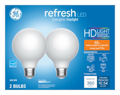 LED Refresh Light Bulbs, Daylight, 350 Lumens, 4.5 Watt, 2-Pk.