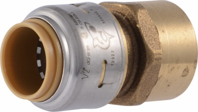 Push-Fit Pipe Connector, Lead Free, 1/2 x 1/2 In. FIP