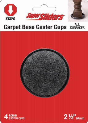 Super Sliders 2-1/2" Round Furniture Caster Cup. 4 Pack.