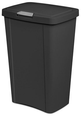 Kitchen Wastebasket, Touch Top, Black, 13-Gal. (4 pieces)