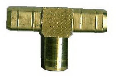 Pipe Fitting, Hose Barb Tee, Brass, 1/4 In. ID (10 pieces)