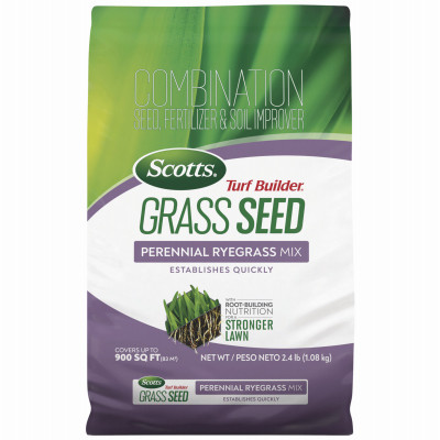 Turf Builder Grass Seed Perennial Ryegrass Mix, 2.4 Lbs., Covers 300 Sq. Ft.
