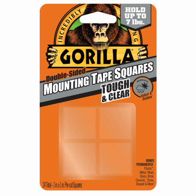 Mounting Tape Squares, Clear, 1-In., 24-Ct.