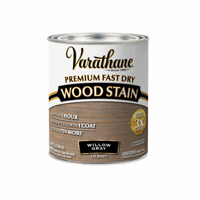 Fast Dry Premium Wood Stain, Semi-Transparent, Dry Willow Gray, 1-Qt.