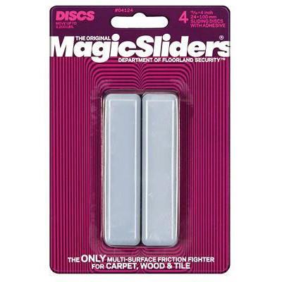 Surface Protectors, Furniture Sliding Discs, Adhesive, 15/16 x 4-In. Rectangle, 4-Pk.