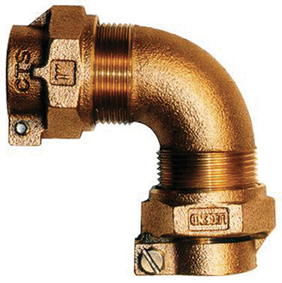 Water Service Elbow, Lead Free, CTS PAK x PAK, 3/4 In.