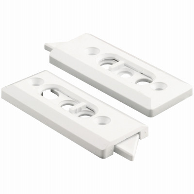 Tilt Window Latches, White Plastic, Spring-Loaded, 2-1/8 In., 2-Pk.