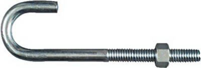 J Bolt, Zinc, 3/8 x 5 In.