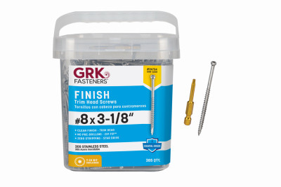 GRK Finish/Trim 305 Stainless Steel #8 x 3-1/8" Screws 385-Ct.