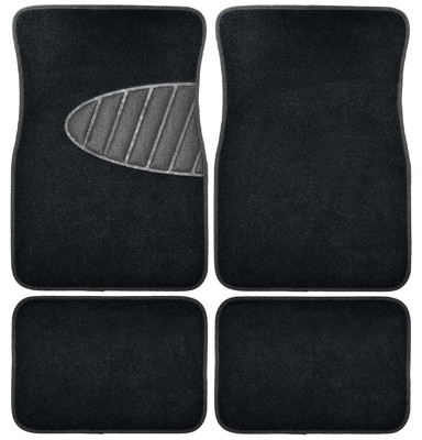 4-Pc. Auto Floor Mat Set, Black Carpet With Heal Pad