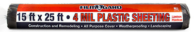 Plastic Sheeting, Black, 4-Mil, 15 x 25-Ft.
