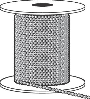 #6 Ball Chain, Nickel-Plated Aluminum, 100 Ft.