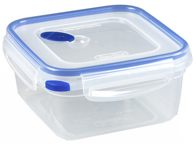 Ultra-Seal Food Container, Square, Clear/Blue, 5.7-Cups