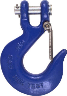 Clevis Slip Hook With Latch, Blue, 3/8 In.