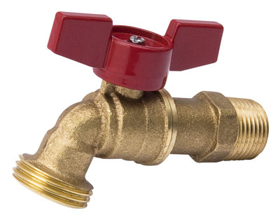 Hose Bibb Value, Quarter-Turn, 1/2 MT x 3/4 In. Hose
