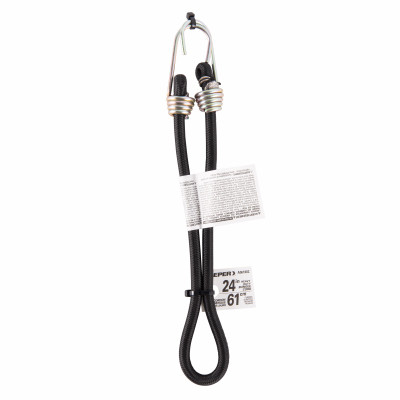 Bungee Cord, Heavy-Duty, Black, 24 In.