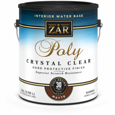 Interior Polyurethane, Water Based, Crystal Clear Matte, 1 Gallon (2 pieces)