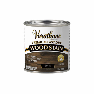 Fast Dry Interior Wood Stain, Oil-Based, Ebony, 1/2-Pint