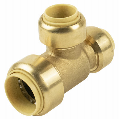 Push-On Pipe Tee, 3/4 x 3/4 x 1/2 In. Copper