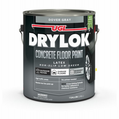 Concrete Floor Paint, Non-Slip Dover Gray, Gallon (2 pieces)