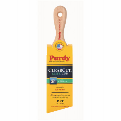 Clearcut Elite Cub Paint Brush, Ultra-Stiff Bristles, Short Handle, 2 In.