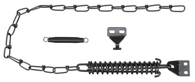 Spring & Chain Door Stop, Black