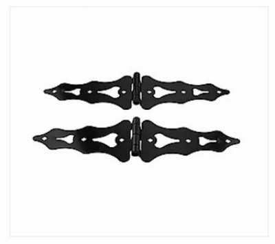Ornamental Gate Hinge, Black, 8 In., 2-Pk.