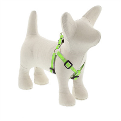 Step-In Puppy & Small Dog Harness, Reflective Green Diamond Pattern, 1/2 x 12 - 18-In.