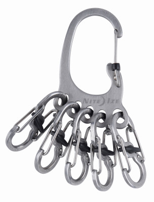 BigFoot Locker KeyRack Key Holder, 5 S-Biner MicroLocks, Stainless Steel