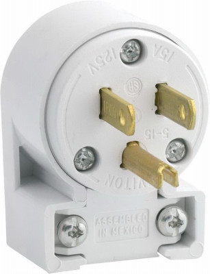 15A WHT 3WIRE CORD PLUG