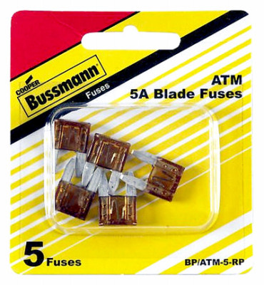 Fast Acting Mini Blade Auto Fuse, Tan, 5-Amp, 32-Volt, 5-Pk.