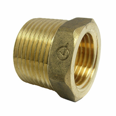 Pipe Fitting, Reducing Hex Bushing, Lead Free Brass, 3/4 Male x 1/2 In. FPT
