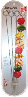 Chrome-Plated Flat Skewers, 12 In., 4-Pk.
