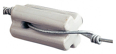 Electric Fence Insulator, Porcelain Bullnose, White, 10-Pk.