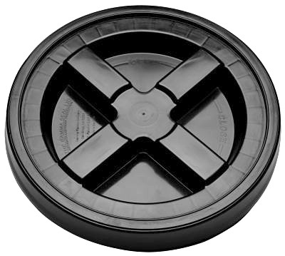 Bucket Lid, Screw Top, Black, 2-Pc.
