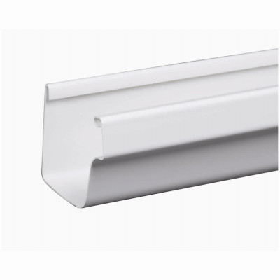 Gutter, K-Style, Vinyl, White, 5-In. x 10-Ft.