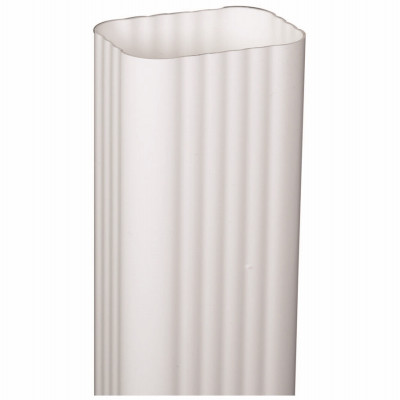 Downspout, Vinyl, White, 2 x 3-In.