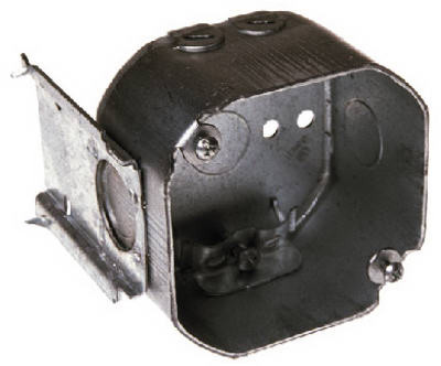 Octagon Electrical Box, Steel, 2-1/8 x 4 In. Square