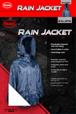 2XL NVY Boss Raincoat