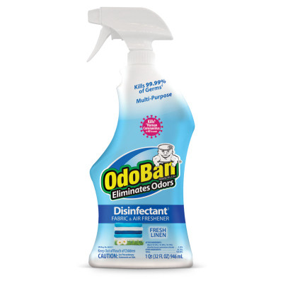OdoBan Ready-to-Use Disinfectant and Odor Eliminator, Made in the USA, Fresh Linen Scent, 32 Ounce Trigger Spray Bottle