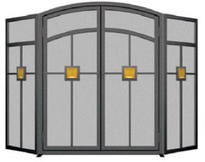 3-Panel Fireplace Screen, Eggshell Black, 32 x 50-In.