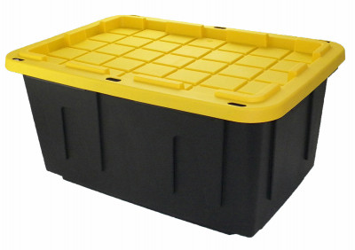 Storage Box, Black & Yellow, 27 Gallons (4 pieces)