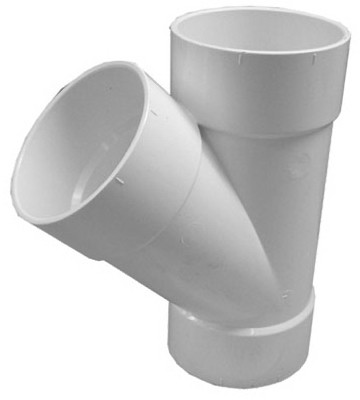 Schedule 40 PVC Pipe Fittings, Wye, 3 In., Hub x Hub x Hub