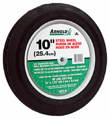 Universal Lawn Mower Wheel, Steel, 10 In.