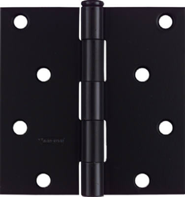 4 x 4 In. Black Square Corner Door Hinge