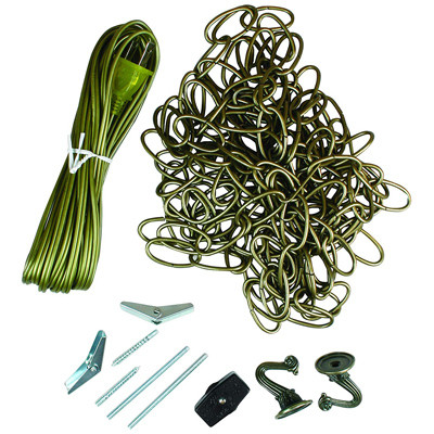 Light Fixture Swag Kit, Antique Brass, 15 Ft. Chain