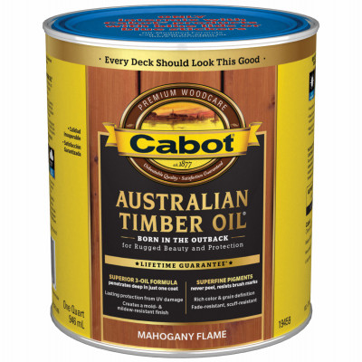 Australian Timber Oil Wood Stain Finish, Mahogany Flame, Qt.